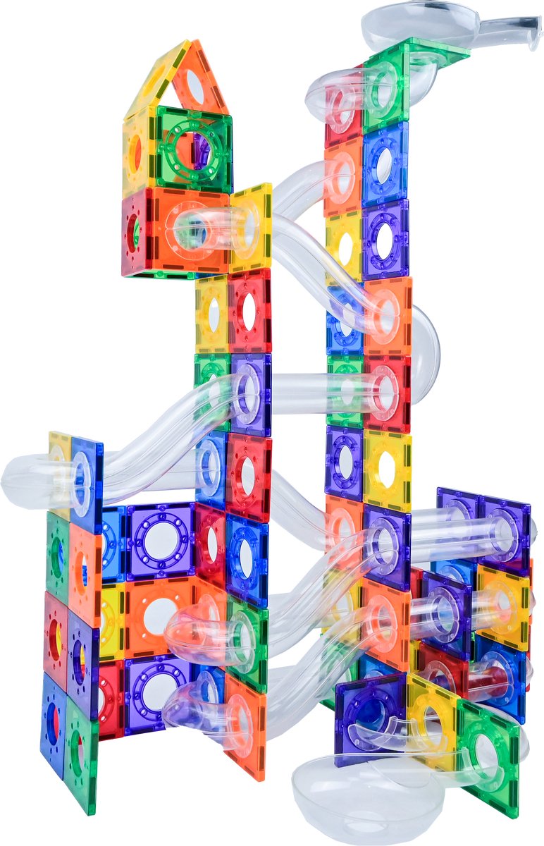 Magna Minds - Magnetic Tiles - Knikkerbaan - 150 stuks - Magnetisch Speelgoed - Constructie speelgoed - Magnetische tegels - Montessori speelgoed - Magnetic toys - Magnetische bouwstenen - Speelgoed Kinderen — afbeelding 2