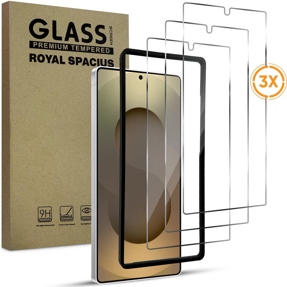 3 Stuks Screenprotector geschikt voor Samsung Galaxy S26 Ultra - Met Uitlijn tool - Gehard Beschermglas - Tempered Glass Screen Cover