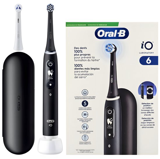Oral-B iO Series 6 Elektrische Tandenborstel - Zwart - Bluetooth - 5 Poetsstanden - Reisetui