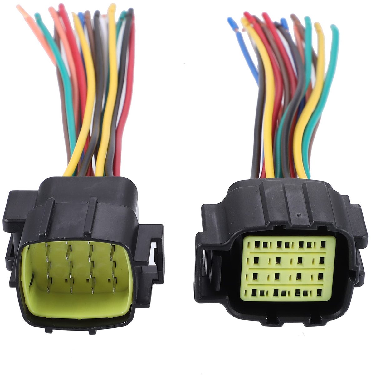 Jhubersproducts - Auto Bedradingsharnas Connector - 16 Pins Connector - Eenvoudig te installeren - Zwart - Vervangingsplug - Geschikt voor auto's, vra