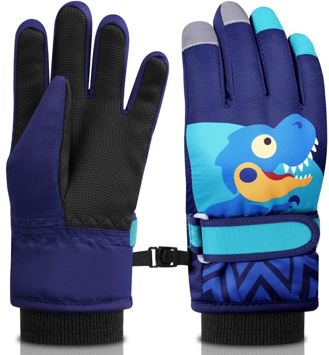 Jhubersproducts - Skihandschoenen - Waterdichte handschoenen - Fleece materiaal - Kleurig ontwerp - Voor kinderen - Geschikt voor skiën en snowboarden