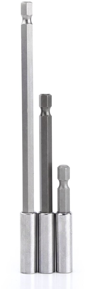 Zeynomax - Elektrische Boor Extension - Hex Shank - 3 Stuks - Schroevendraaier Bit Houder - Carbon Staal - Geschikt voor Visseuse - 3 Onderdelen