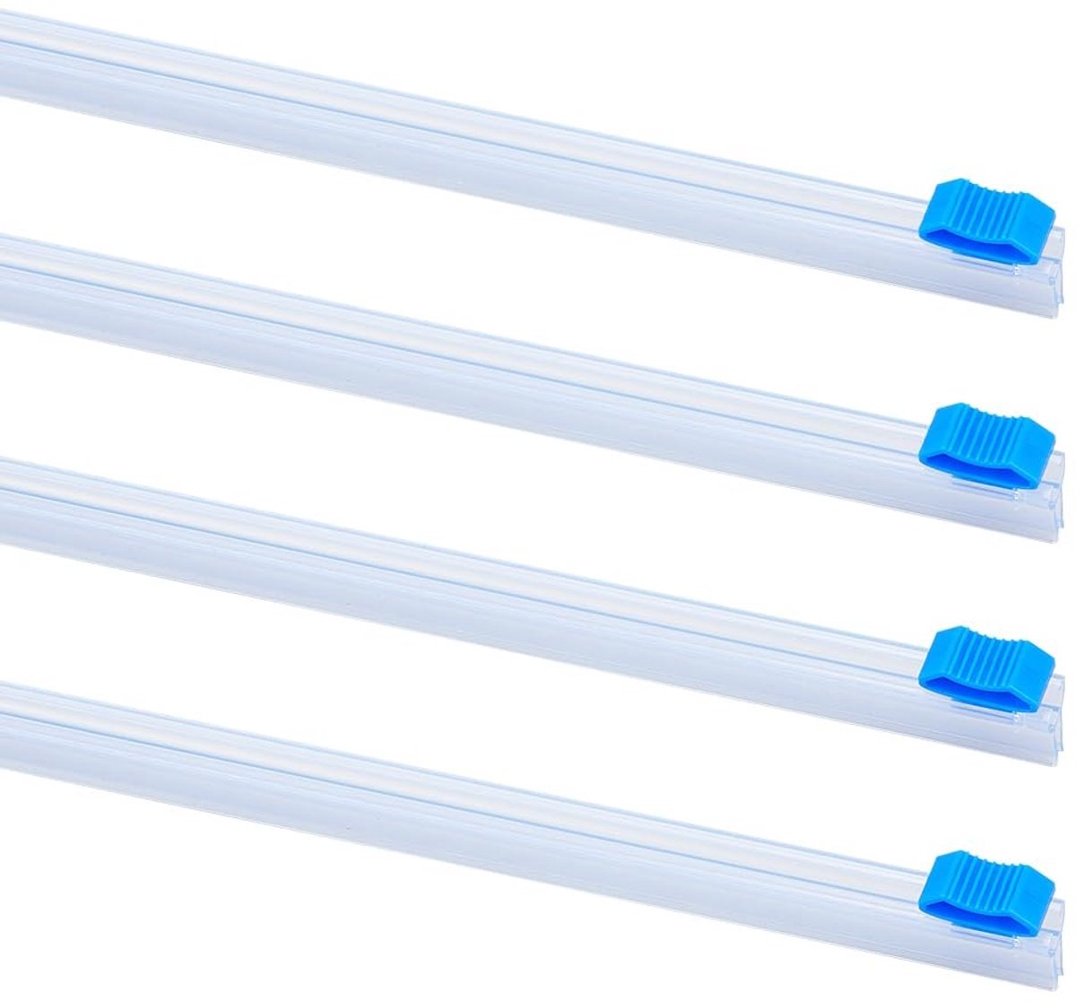 Vlemico - 4-delige Plastic Foliesnijder - Herbruikbare Huishoudfolie Dispenser - Glijsnijder voor Voedsel - 43 cm - Zelfklevend - Voor Aluminiumfol...