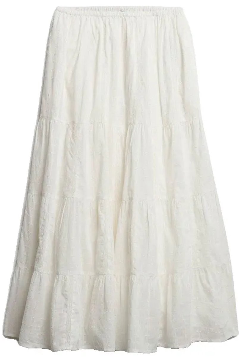 Superdry Tiered Maxi Lange Rok XL Vrouw Wit
