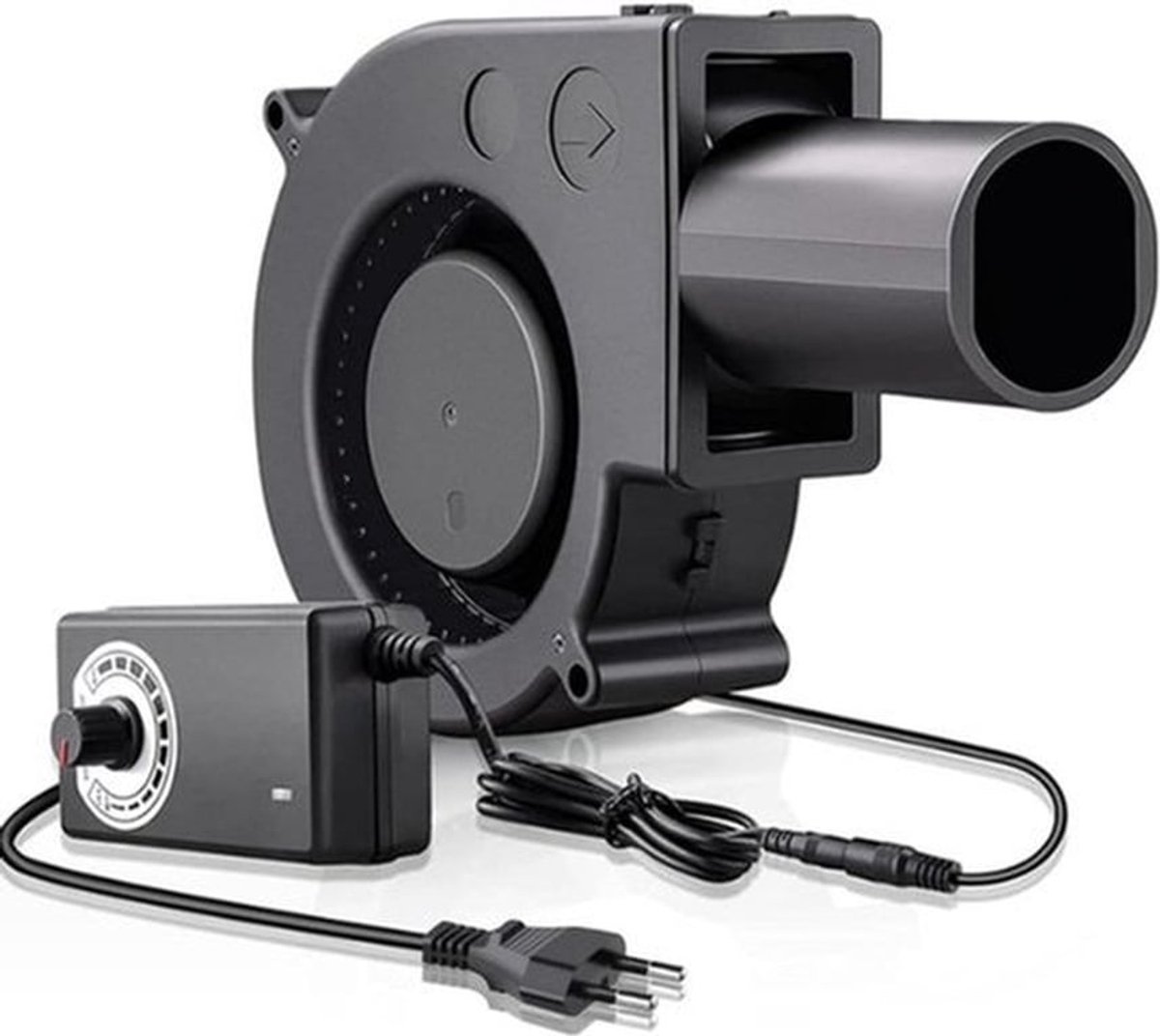 Centrifugale Koelventilator 12V/220V met Controller 97 x 94 x 33 mm Draagbare Ventilator - Zwart