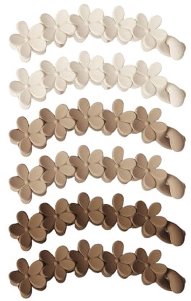6 Pcs Bloemen Haarspelden - Matte Anti-Slip Clips - Kleurvolle Ponytail Accessoires