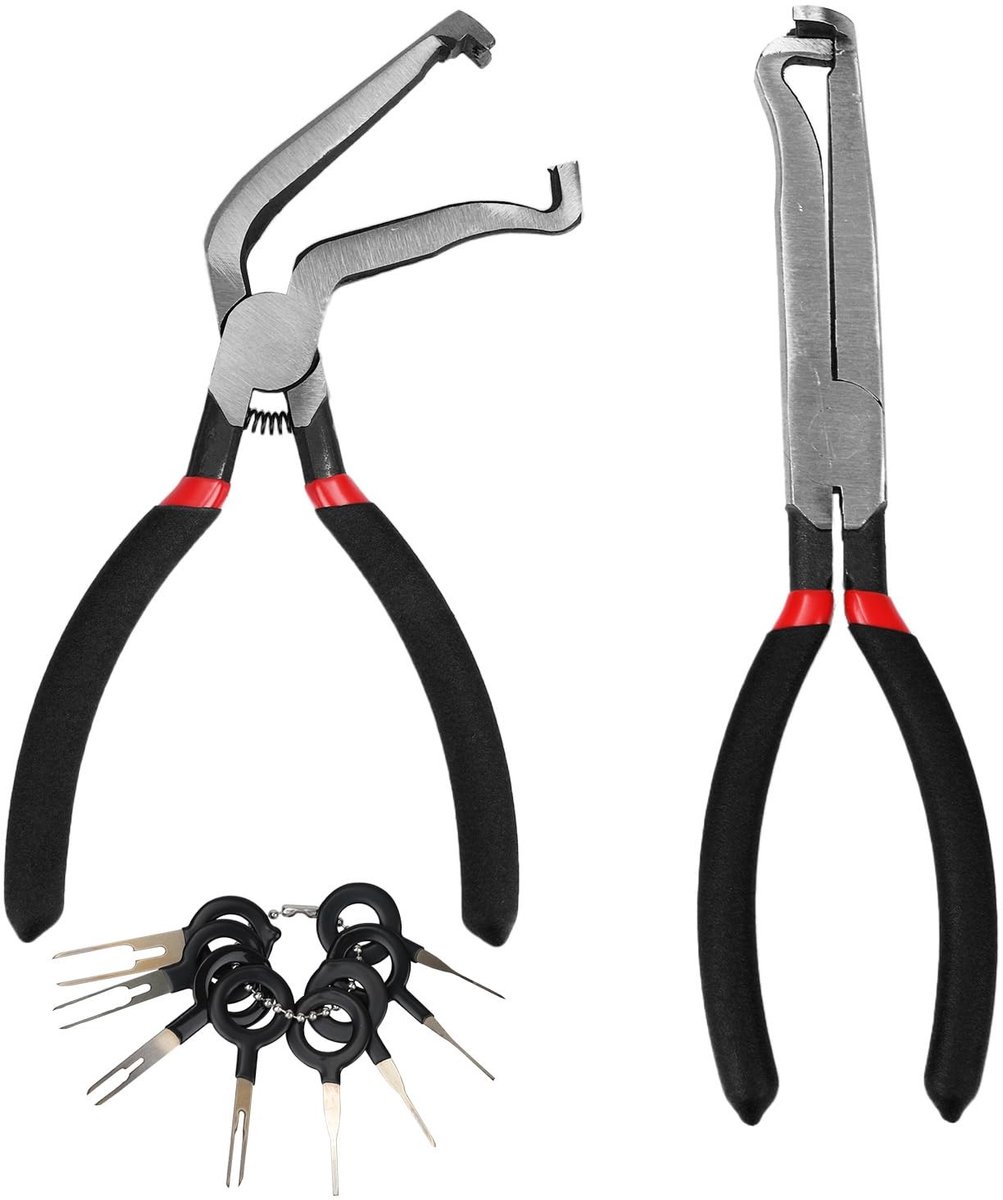 Dailygoods - Elektrische Ontkoppel Tangen Set - 2x Pliers en 8x Terminal Verwijder Tools - Compleet gereedschap - Efficiënt voor auto onderhoud - Hand