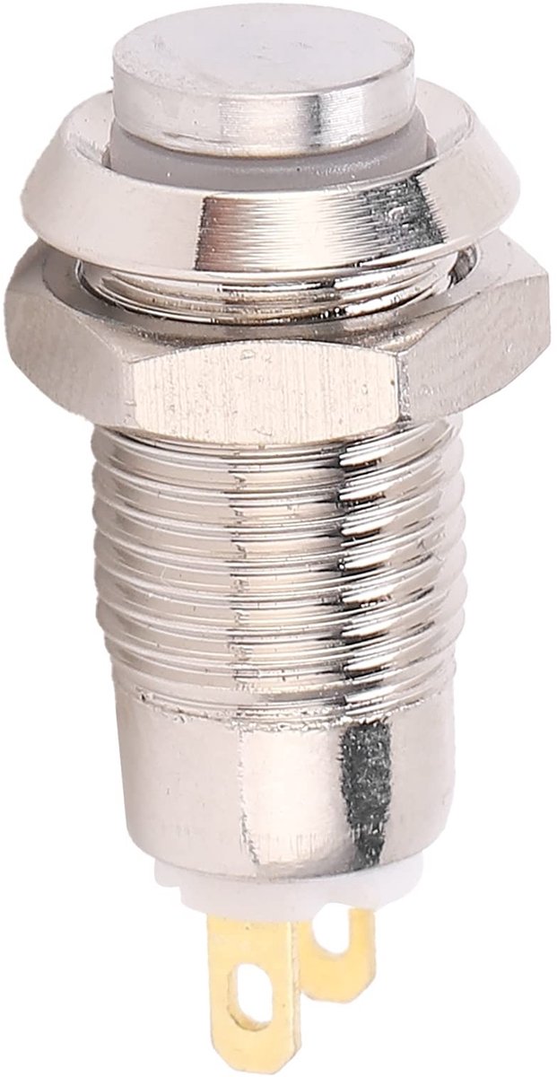 Dailygoods - 8mm Push Button Switch RVS Waterdicht - Duurzaam en Betrouwbaar voor Diverse Toepassingen