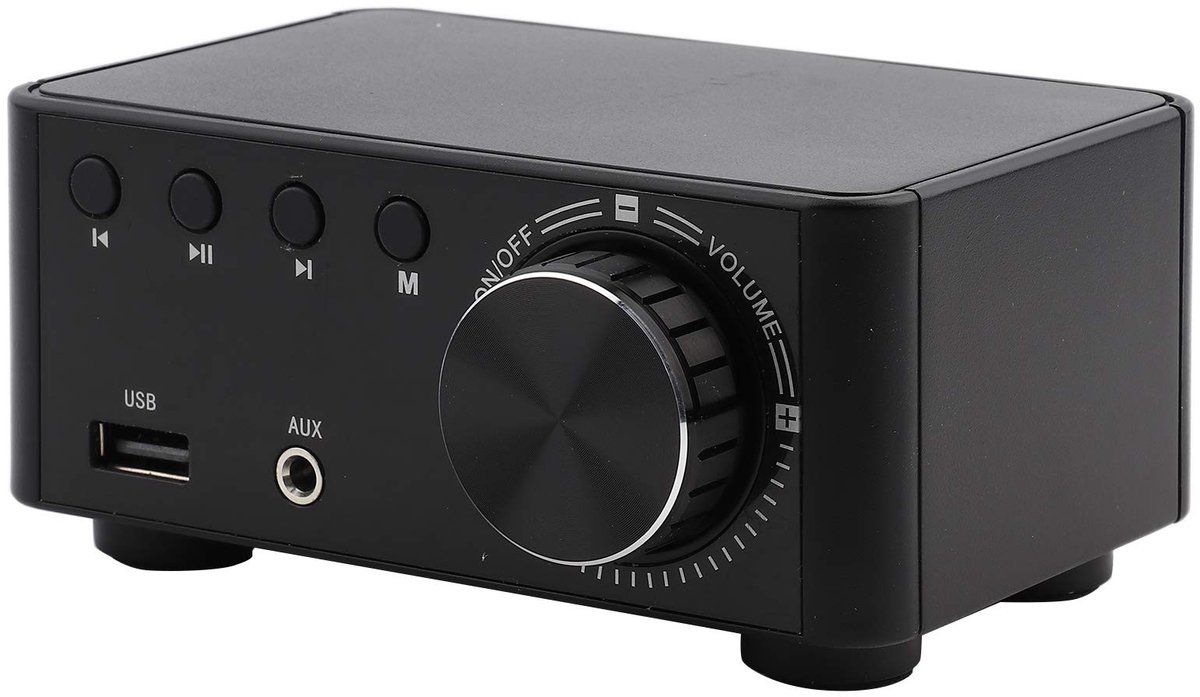 Smoakez - Bluetooth 5.0 Stereo Audio Versterker - 2-kanaals Hi-Fi - 50 W x 2 - Zwart - Geschikt voor Home-luidsprekers - Krachtige audio-ervaring