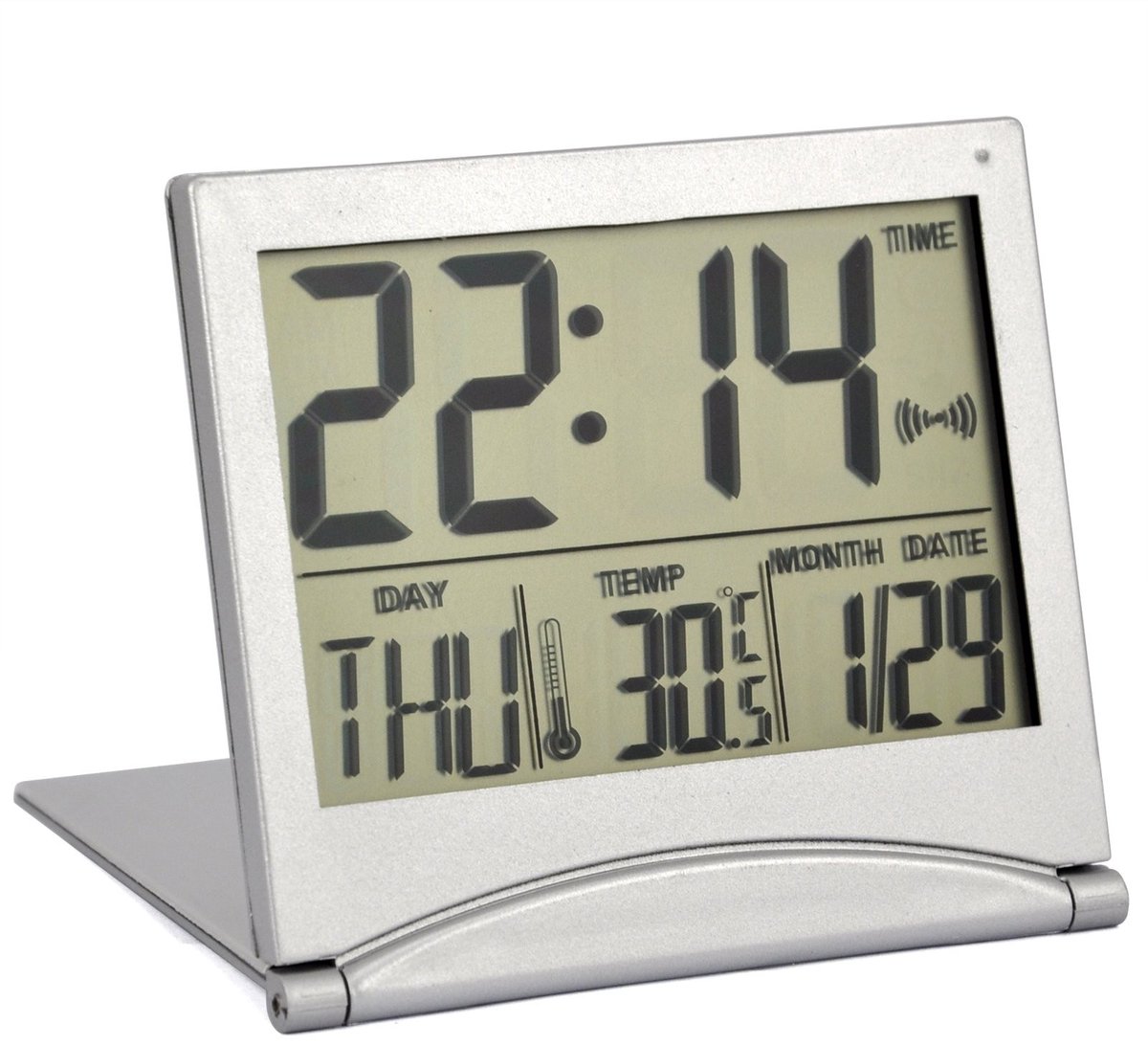 Vlemico - Digitale LCD Bureau Alarmklok - Temperatuurweergave - Compact en Draagbaar - 12/24 Uur Formaat - Ideaal Voor Thuis en Kantoor - Inclusief...