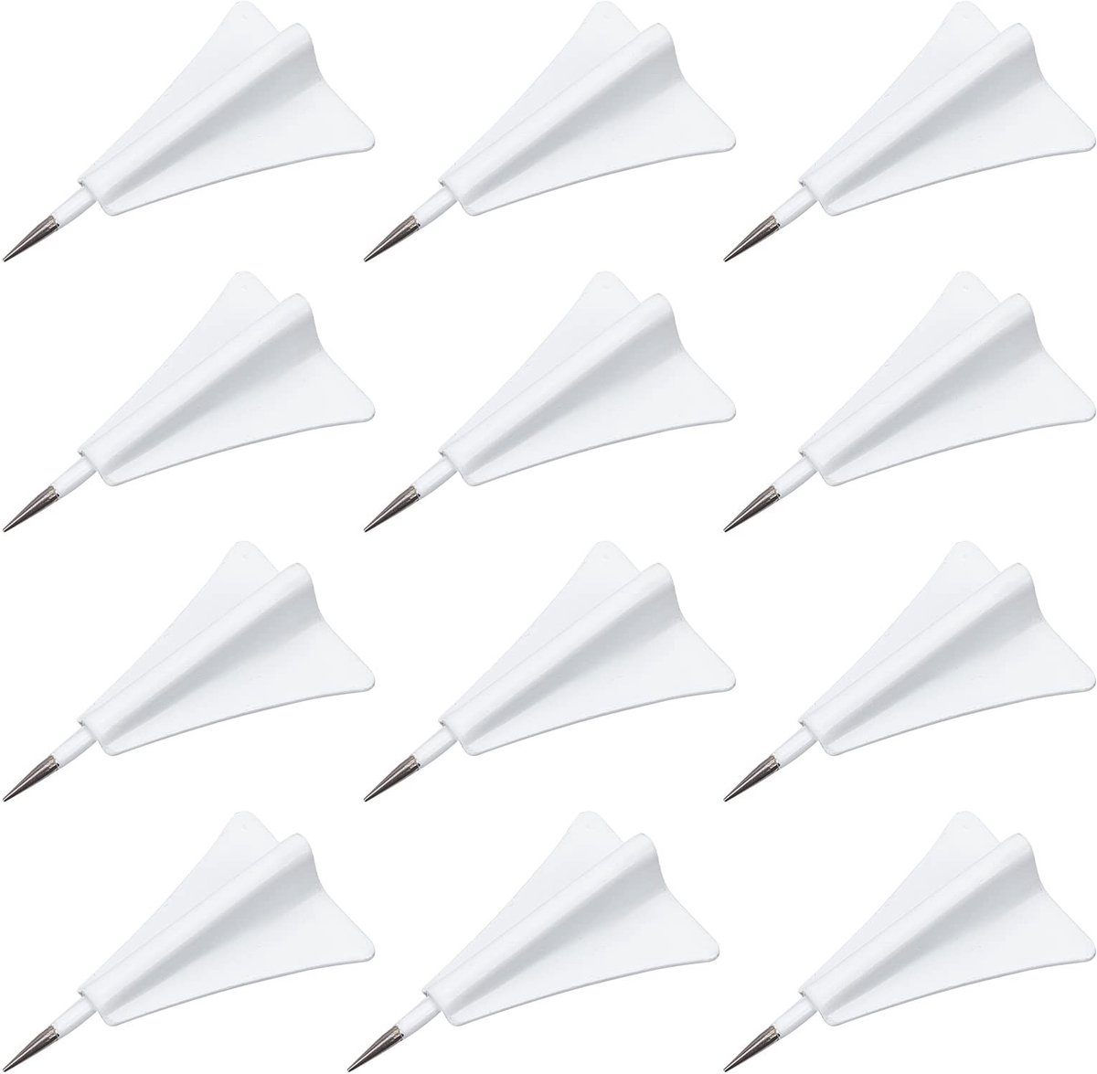 Dailygoods - Vliegtuig Push Pins - Decoratieve Punaises - Wit - 12 Stuks - Perfect voor Muur, Pinboard en Foto's - Ideaal voor Thuis en Kantoor