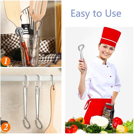 Dailygoods - Handmixer - Gardes - Roterend - Roestvrij staal - Menggereedschap - Voor koken en bakken - 30,5 cm + 25,4 cm van Dailygoods — afbeelding 4
