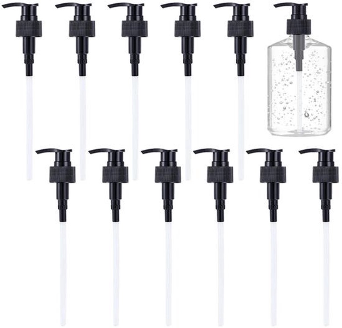 12 Stuks Zwarte Vervangende Pompen - 28-400 Dispenser - Voor Zeep, Lotion, Shampoo