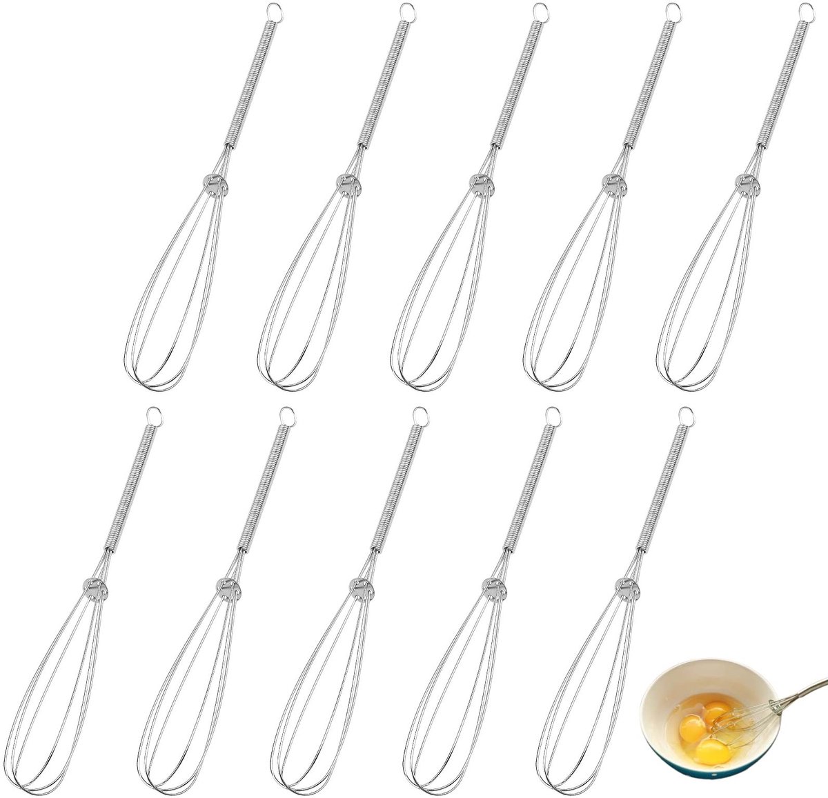 Zeynomax - Mini Garde - Handgarde Roestvrij staal - 7 inch - Keukenklopper - Vaatwasserbestendig - Geschikt voor Eieren en Dressings