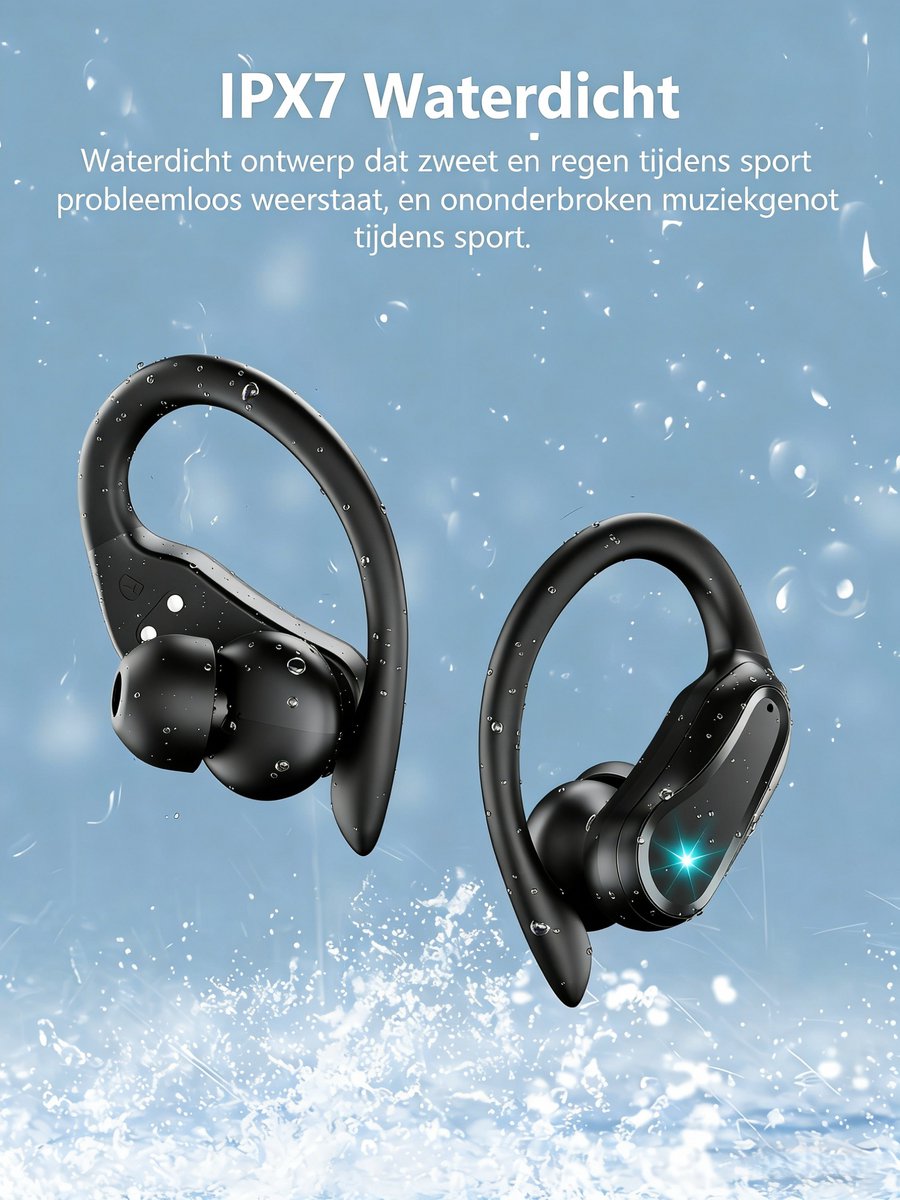 Bluetooth 5.3 sportoordopjes - 48 uur lang meeslepende bas in-ear hoofdtelefoon - met HD-microfoon - IP7 waterdichte draadloze oortelefoon - 500 mAh oplaadcase met hoge capaciteit - LED-display - ENC ruisonderdrukkende oordopjes voor hardlopers — cadeau in Elektronica - foto 7