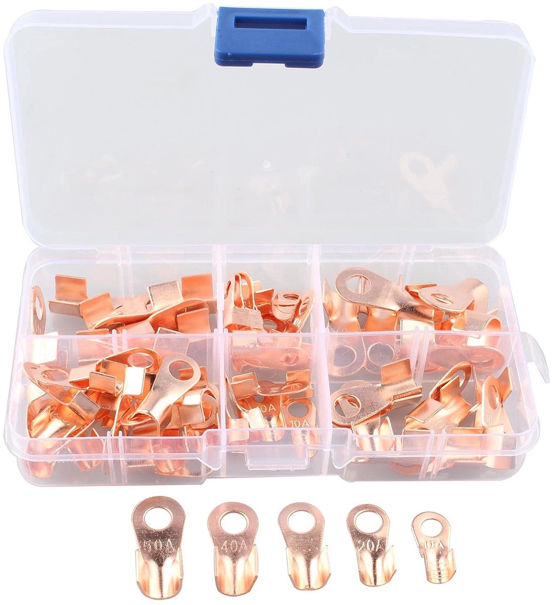 Elzusha - Ring Kabelschoenen Set - 70 Stuks - Koper Non-Insulated - Geschikt voor Diverse Toepassingen - Hoogwaardige Verbindingen - Perfect voor E...