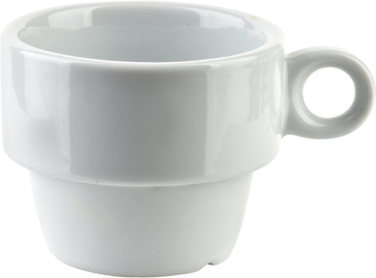 Mondex BASIC - Porseleinen Espresso Kopje - 120ml - Klassiek Design - Wit