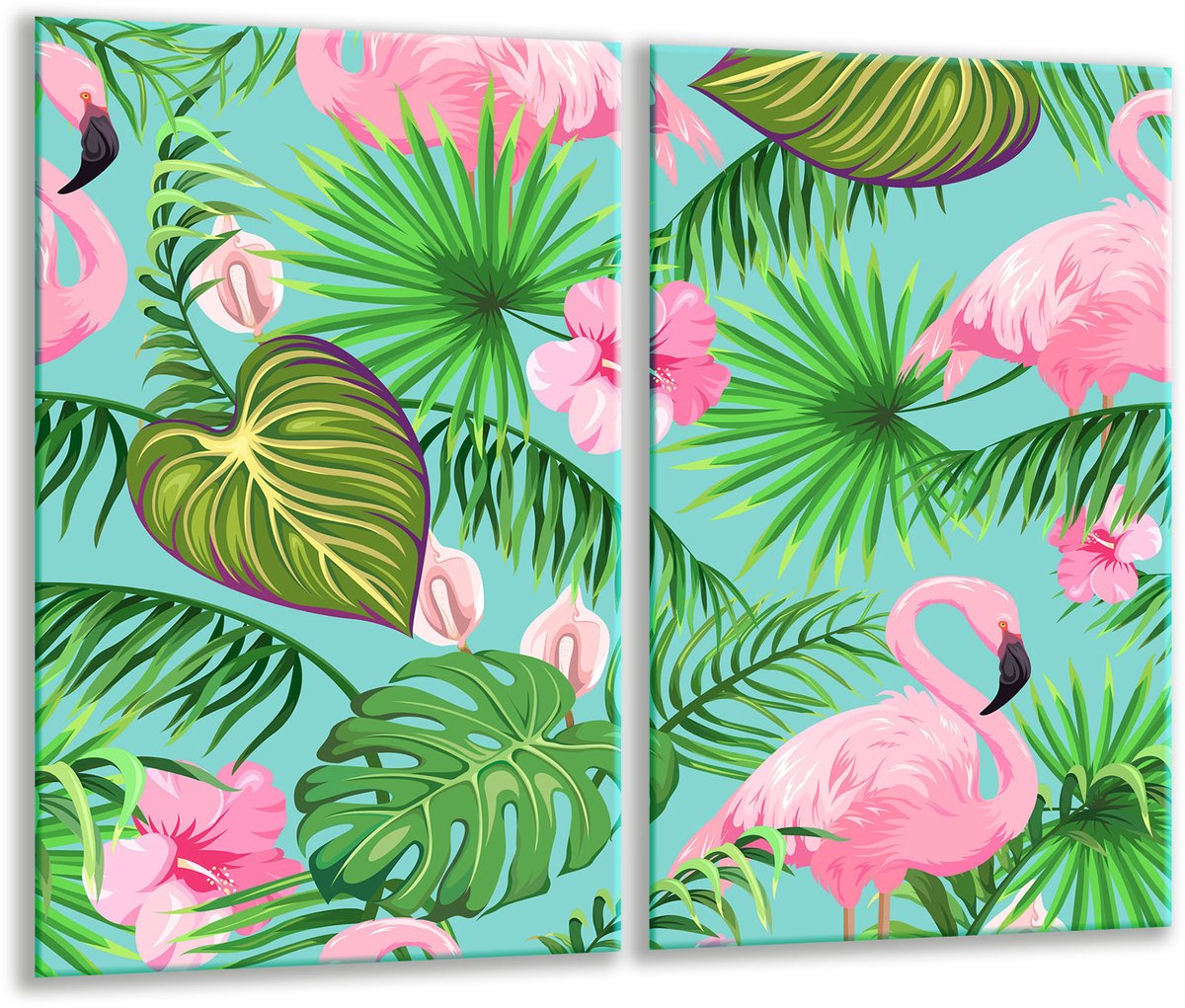TMK ArtDeko - Snijplank - Glas - 30x52 cm - Flamingo Motief