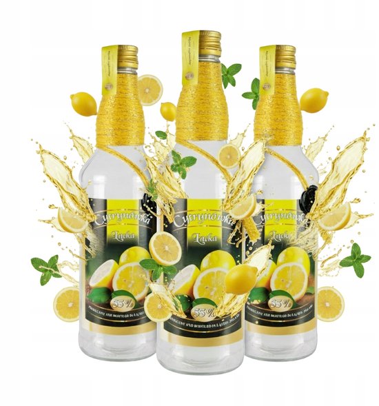 Bimberek - Glazen Decoratieve Fles - 500ml - Cytrynówka - Monopol — afbeelding 4