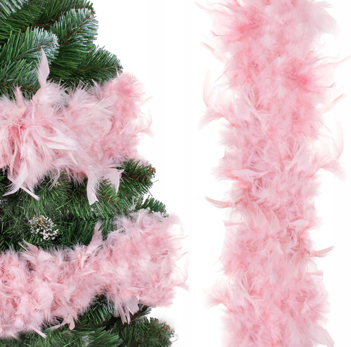 Inspiruj - Kerstslinger - Boa - Lichtroze - 190 cm