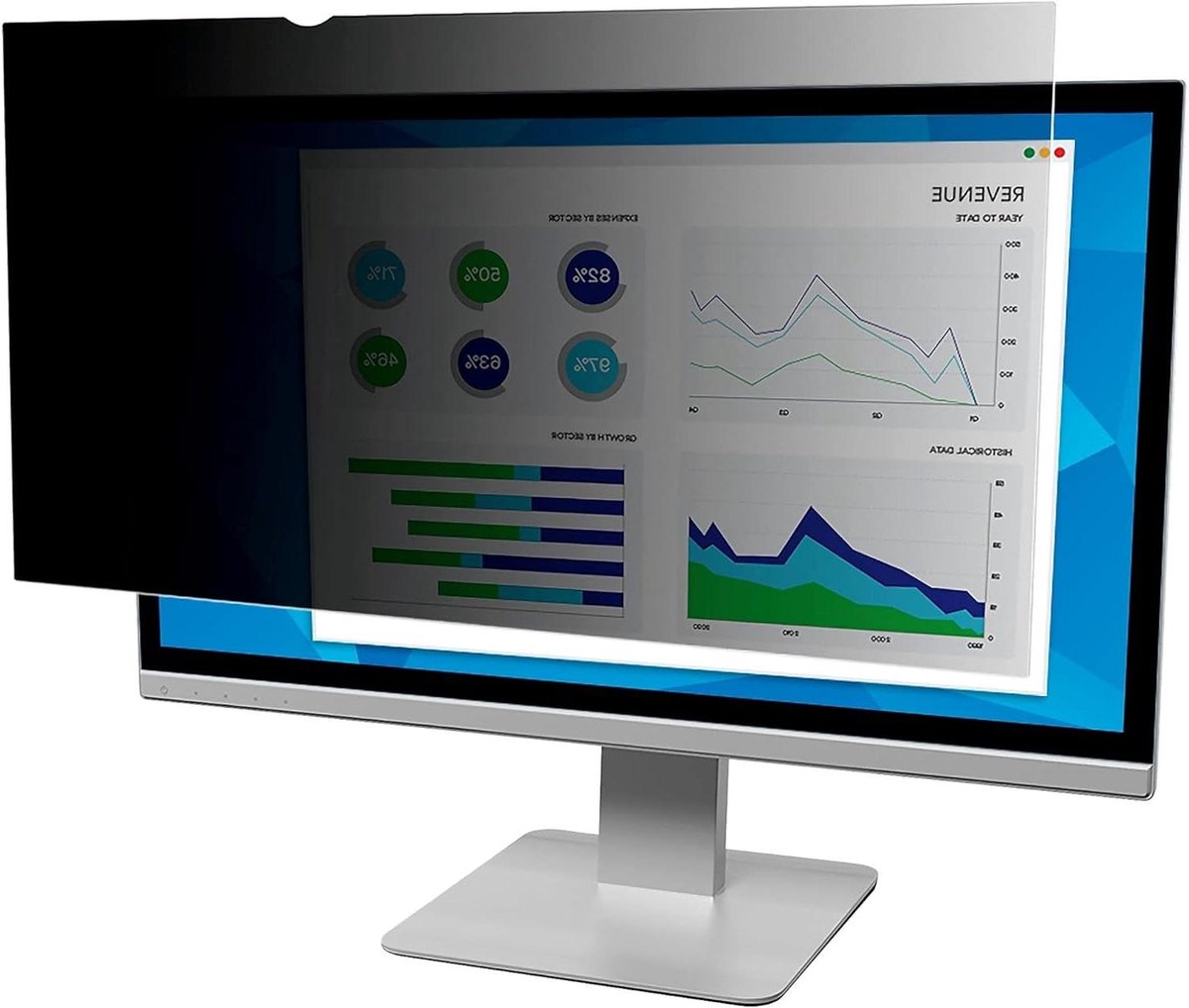 Privacyfilter Desktopmonitor - Schermfilter Anti-gluur - Vertrouwelijke Informatie Beschermen - Microlamellen Technologie - 635 cm 25 inch - Zwart
