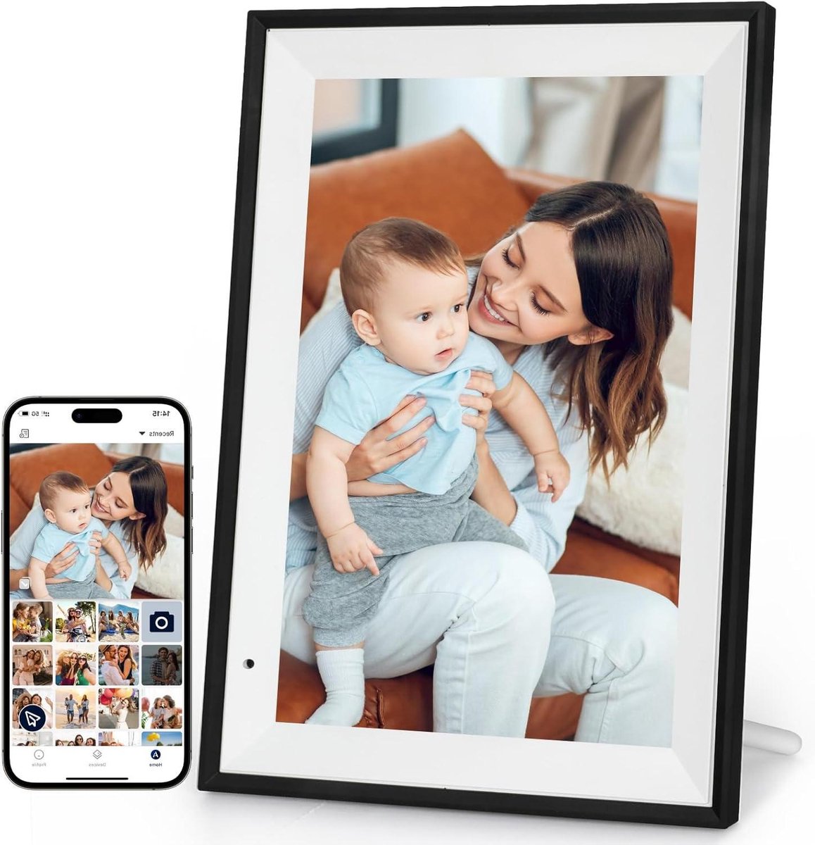 Digitale Fotolijst met Wifi - Fotolijsten - Frameo App - HD Kwaliteit - afspeelmodus