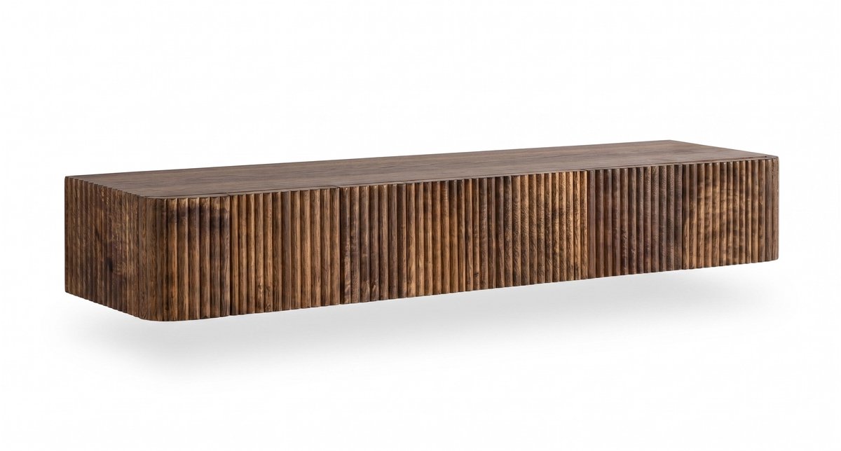 Woonexpress Wandplank Rizzo - Hout - Bruin/Hout - Bruin/Hout - Mango - 75 x 8 x 15 cm (BxHxD)