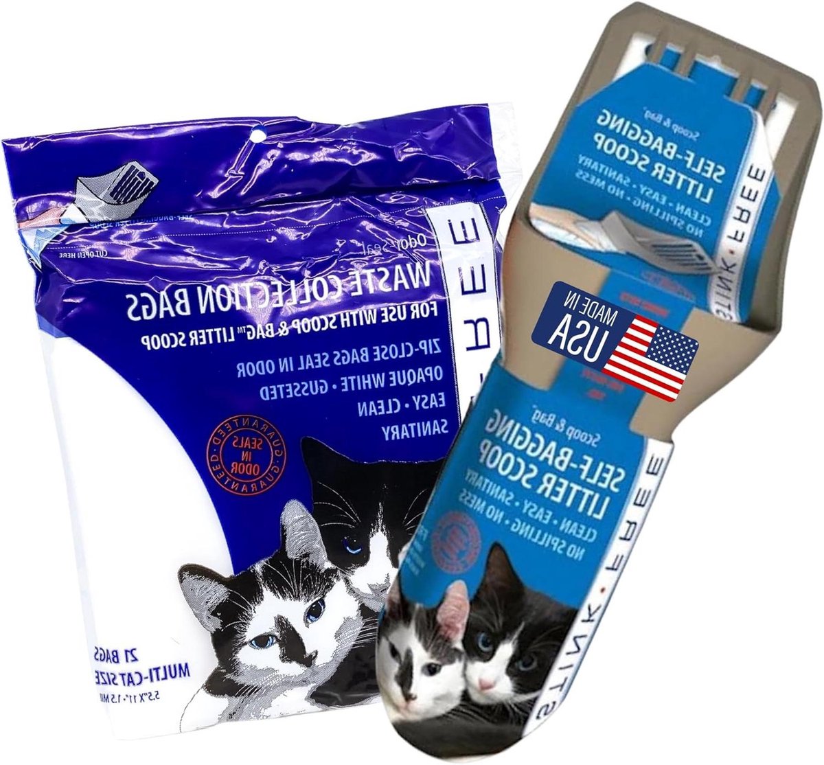 Kattenbakschep met zakken - Schep en zak houder - Kattenbak schoonmaken - Geen morsen en rommel
