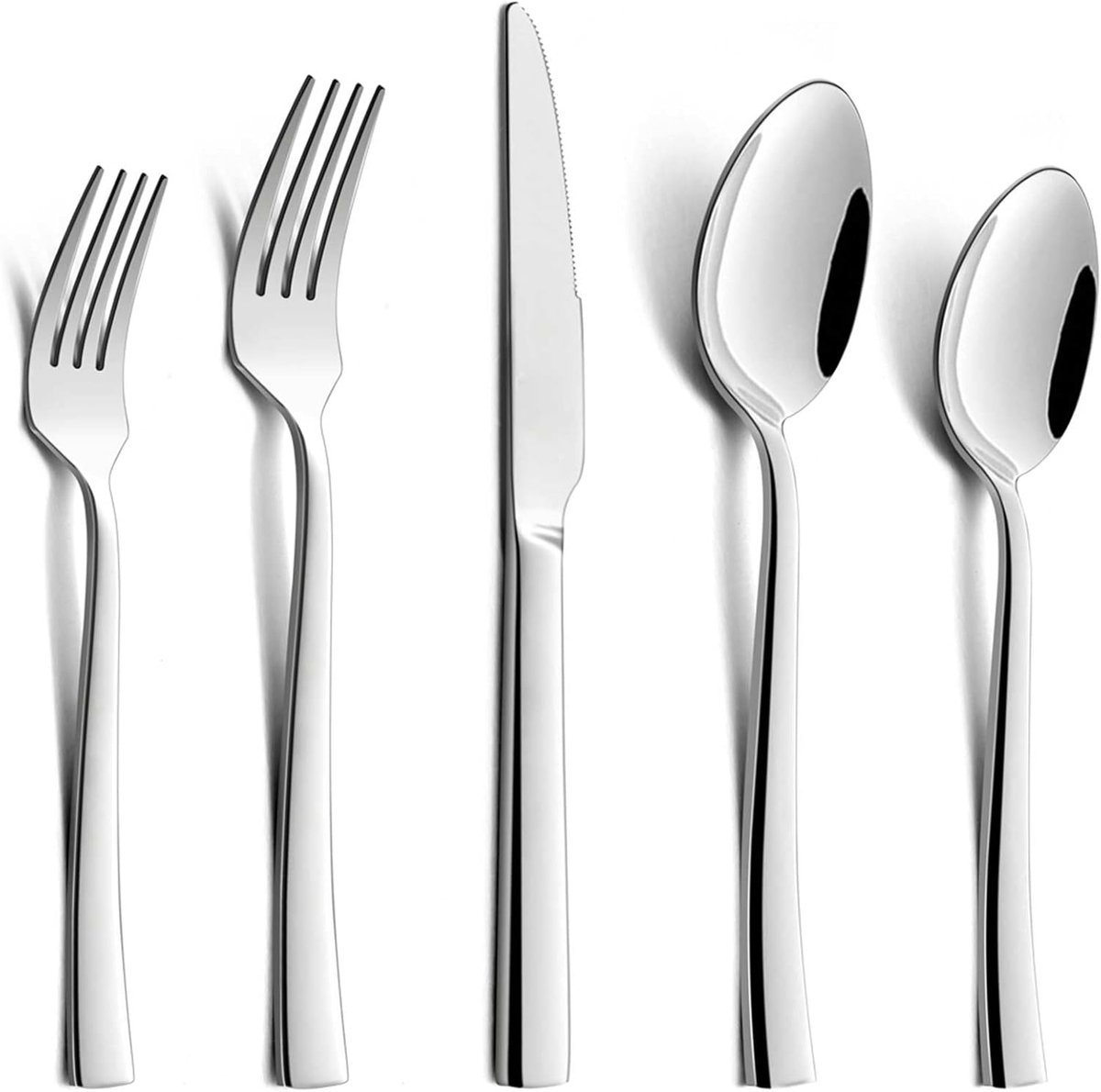 60-Piece Cutlery Set voor 12 Personen - Inclusief Mes - Vork - Lepel - RVS - Dining Cutlery voor Familie - Feest - Hotel - Restaurant - Hoogglans Gepolijst en Vaatwasserbestendig