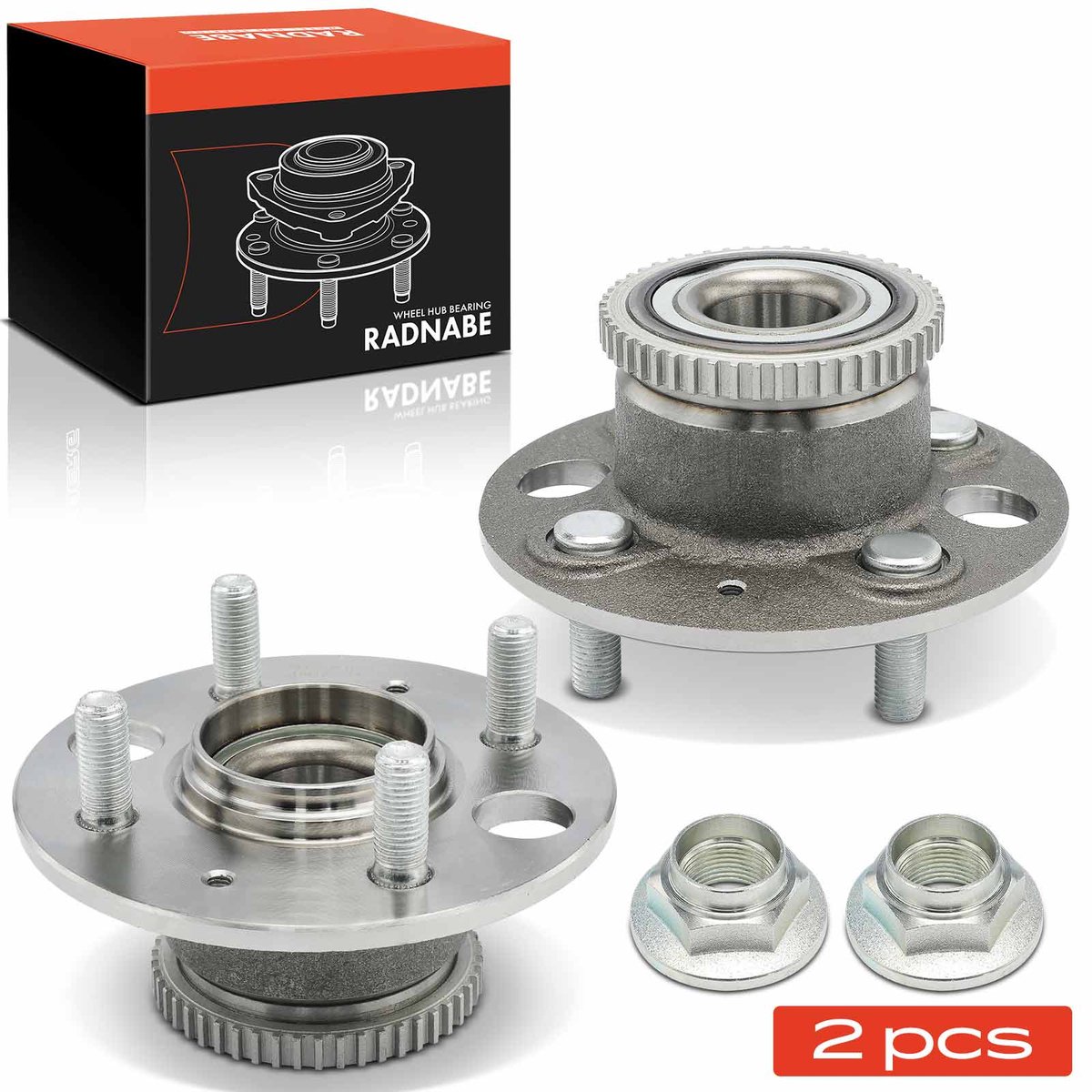 Frankberg 2x Wielnaaf Set Achter voor Honda Civic VII Coupé Hatchback