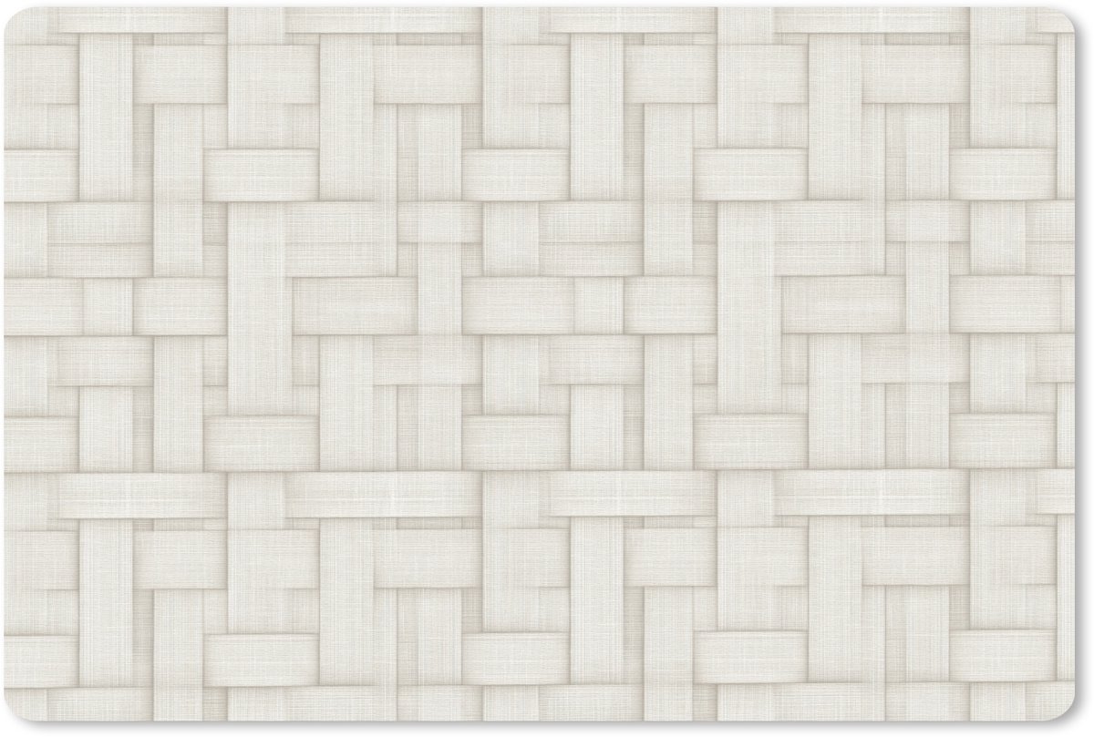 Muismat 13x8 cm - Mousepad Vlechtwerk - Banen - Beige - Muismatten