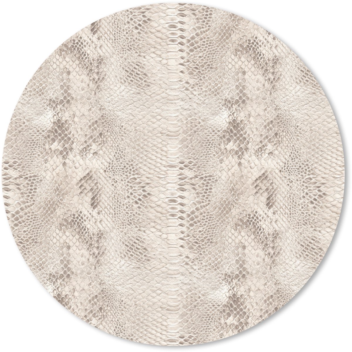 Muismat rond 40x40 cm - Mousepad Slang - Patroon - Beige - Ronde muismatten