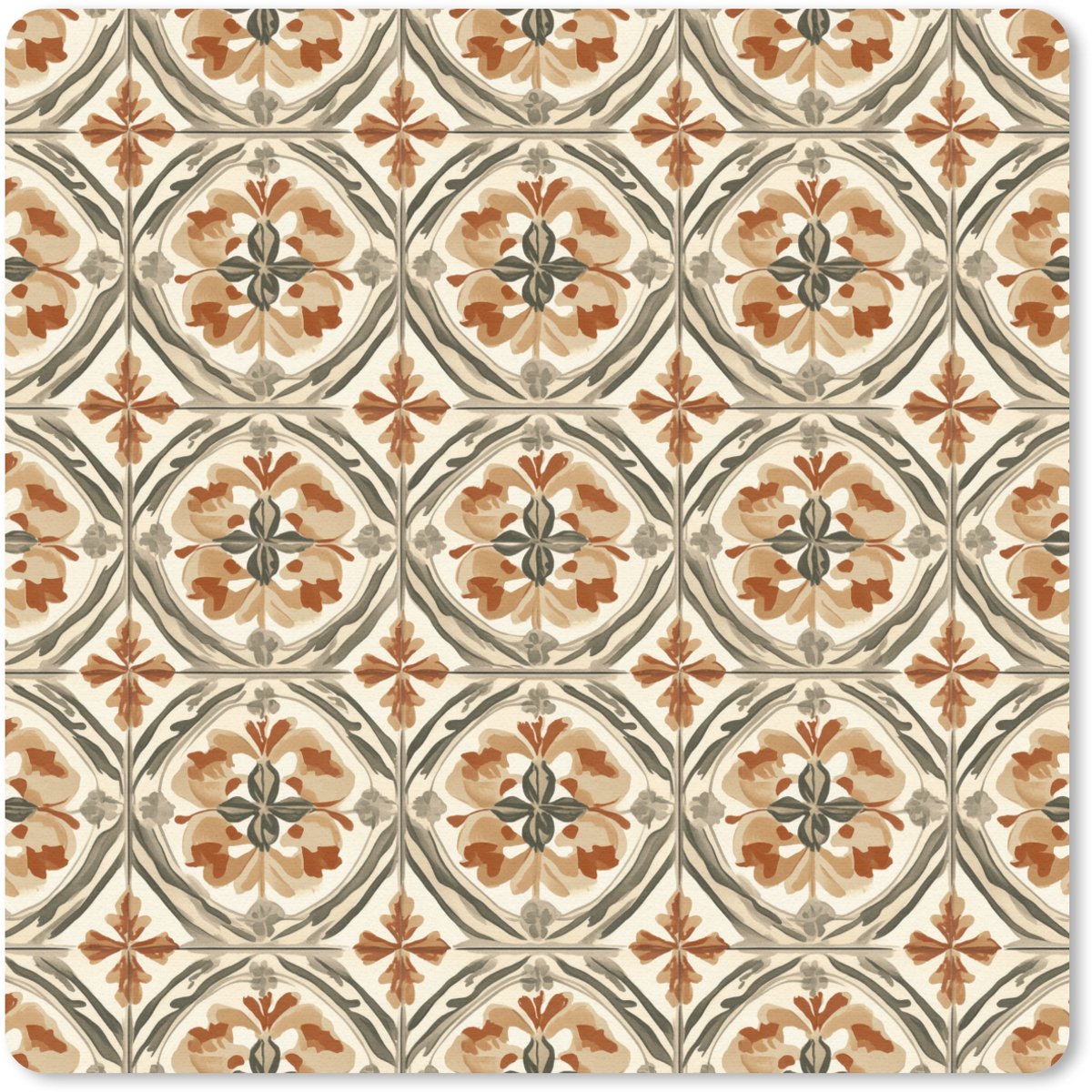 Muismat 20x20 cm - Mousepad Elegant - Antiek - Kleurrijk - Muismatten