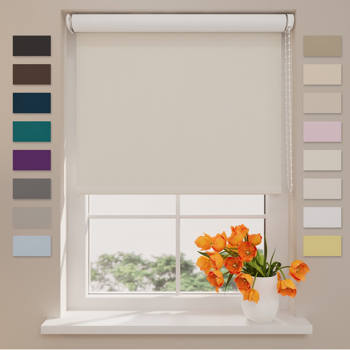 DTCH® Rolgordijn Verduisterend - Easy - Light Sand - 85 x 190 cm