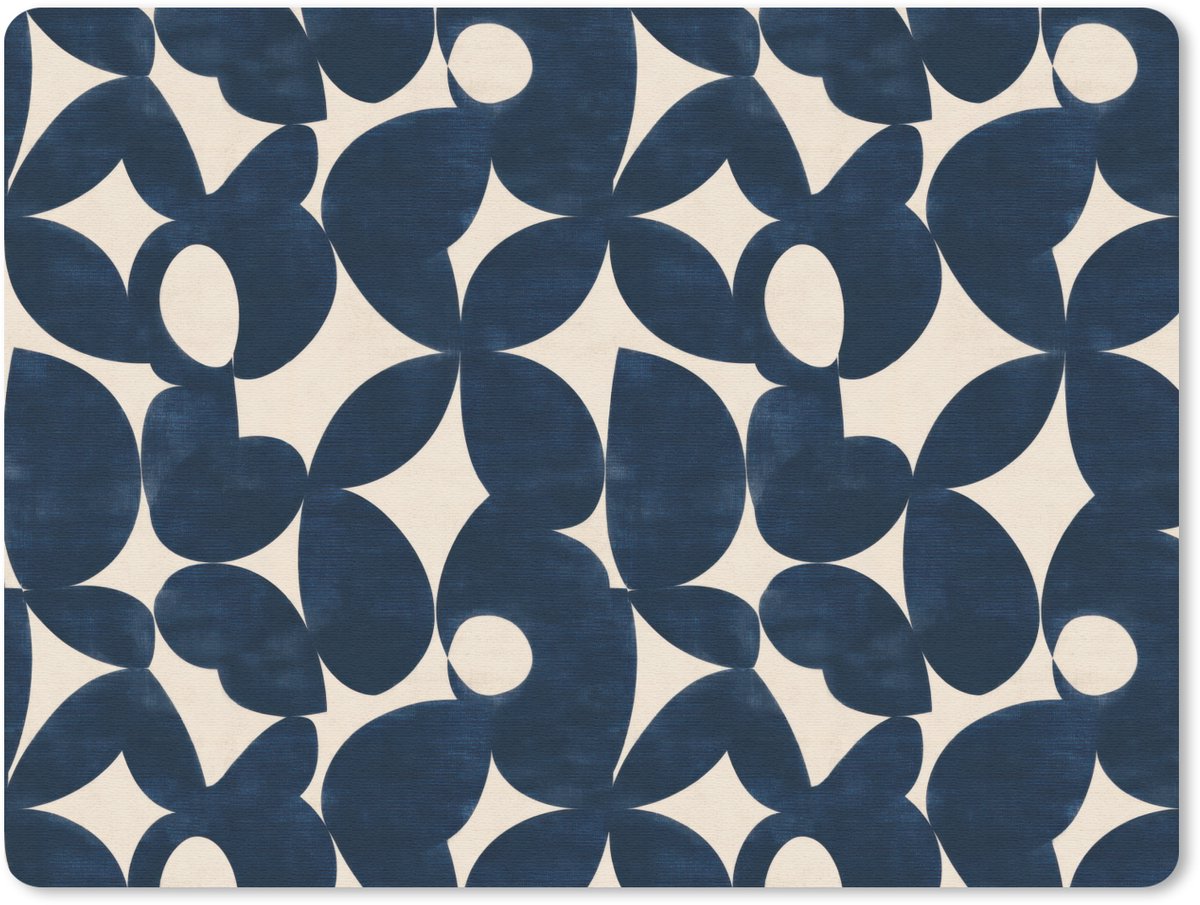 Muismat 12x10 cm - Mousepad Modern - Geometrisch - Blauw - Muismatten