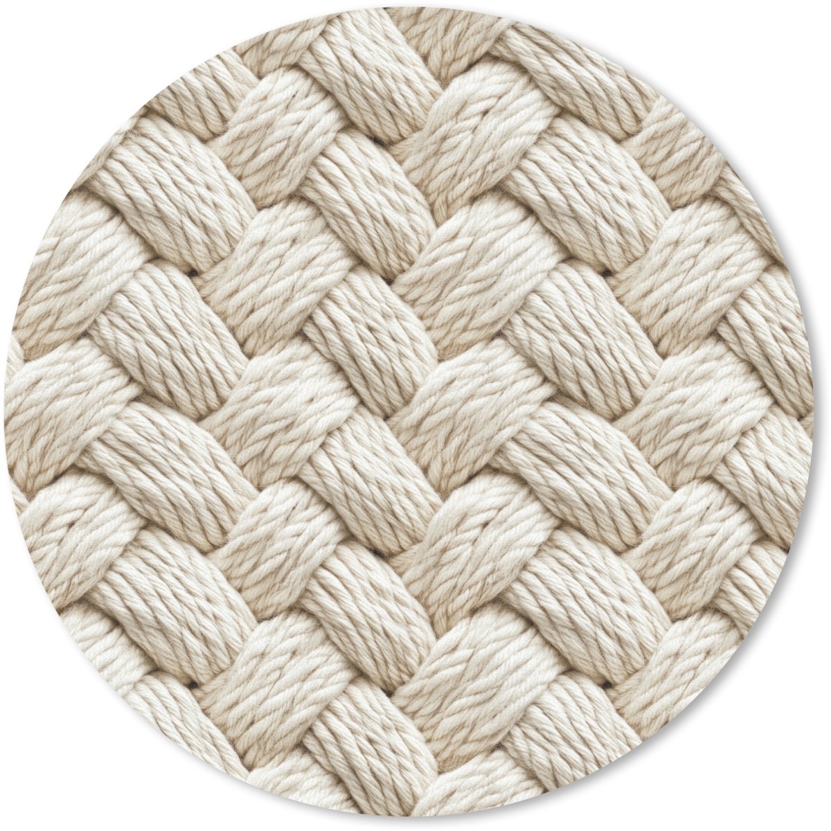 Muismat rond 20x20 cm - Mousepad Touw - Gebreid - Beige - Ronde muismatten