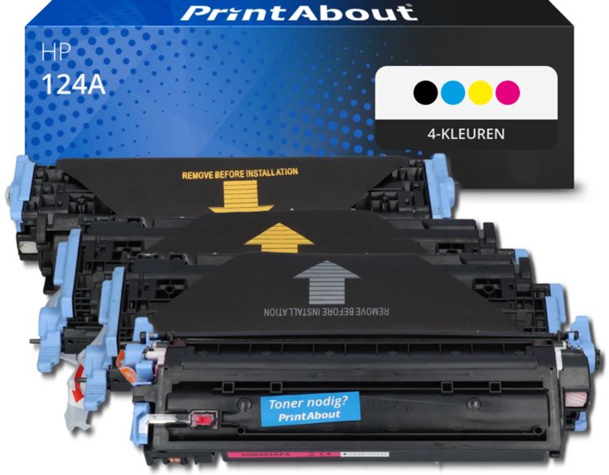 PrintAbout - Alternatief voor de HP Q6000A (nr 124A) / 4 Kleuren