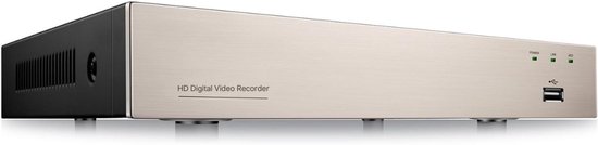 Quvo® Videorecorder - Videorecorder vhs - Vhs speler - 8-kanaals 1080P - TVI/AHD/CVI/analoge DVR- Zilver/ Zwart - 23cmx 23cmx 5cm ; 1,3 kg