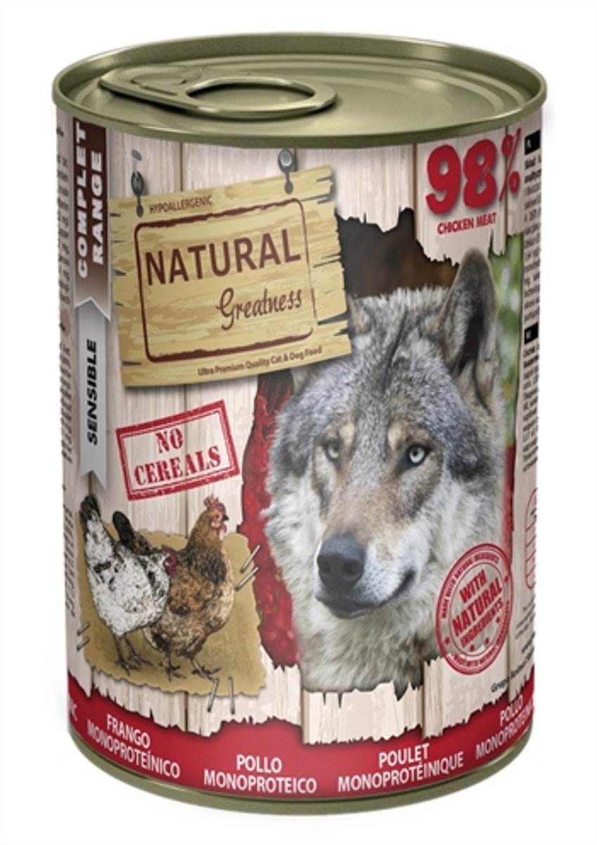 Natural greatness Hondenvoer Natural Greatness - Monoprotein Kip - Hypoallergeen, 400 gram