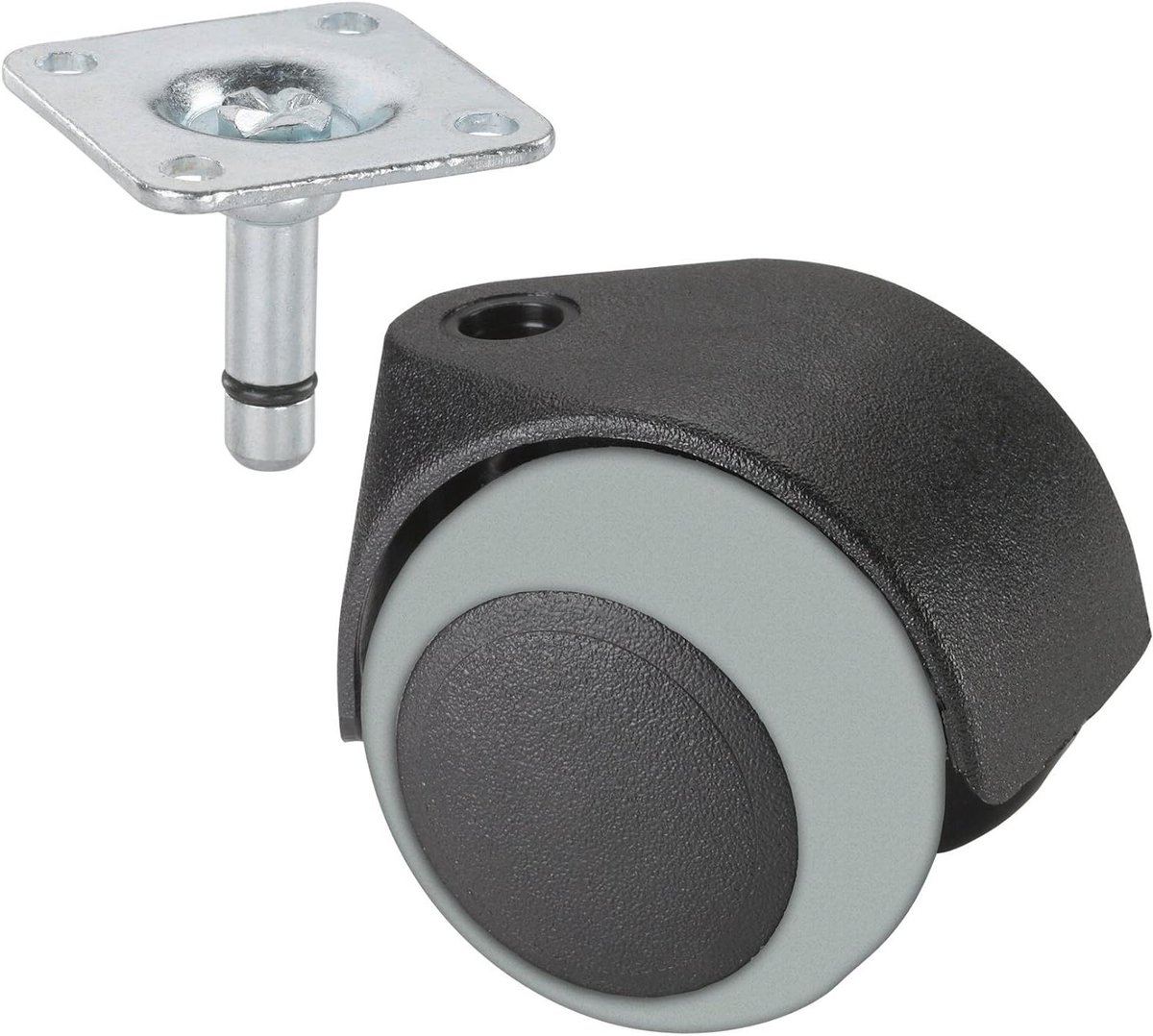 Dubbele Zwenkwielen - Parketwielen Meubelwielen - Meubels Verplaatsen - Zacht TPE Wiel - 40 mm - Zwart