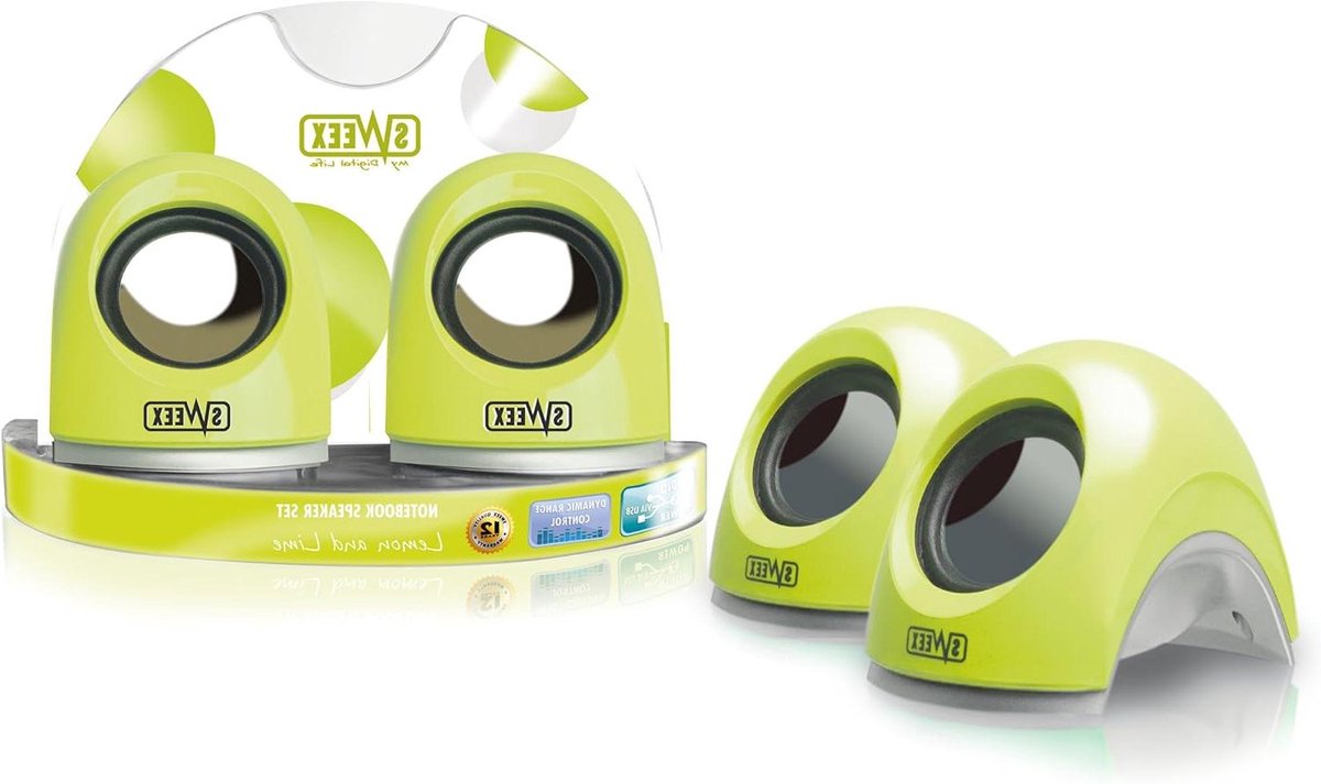 Notebook Speaker Set - Draagbare Luidspreker - Muziek Luisteren - Dynamisch Bereik Controle - 10.1 x 6.4 x 7.5 cm