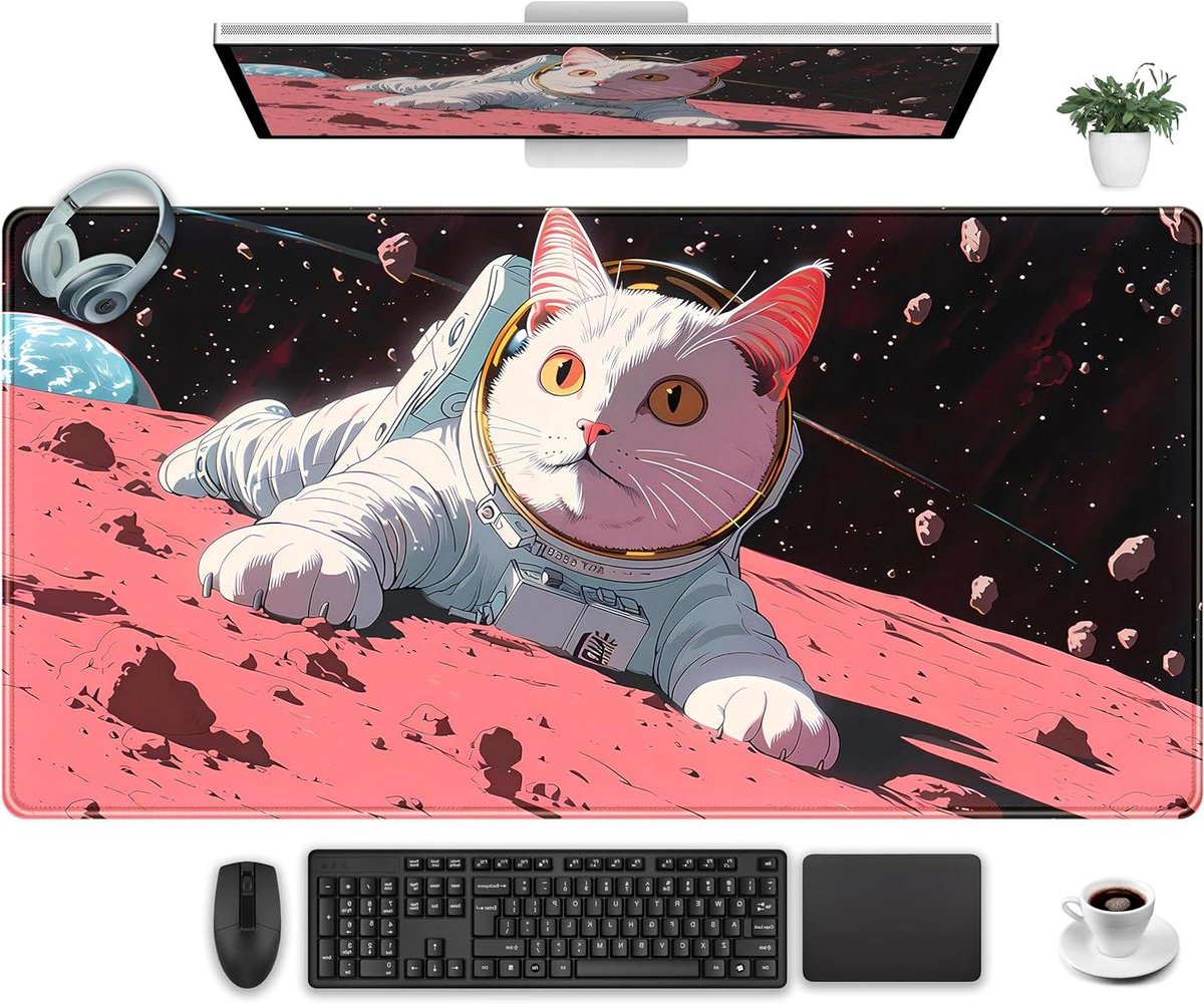 XXL Muismat - Bureauonderlegger Bureaumat - Gaming en Kantoor - Antislip en Genaaide Randen - 80 x 40 cm