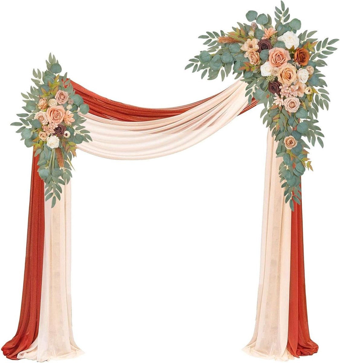 Kunstboog Bloemen Kit - Decoratie Set - Bruiloft Versieren - Handgemaakt - 4 Delen - Terracotta Champagne