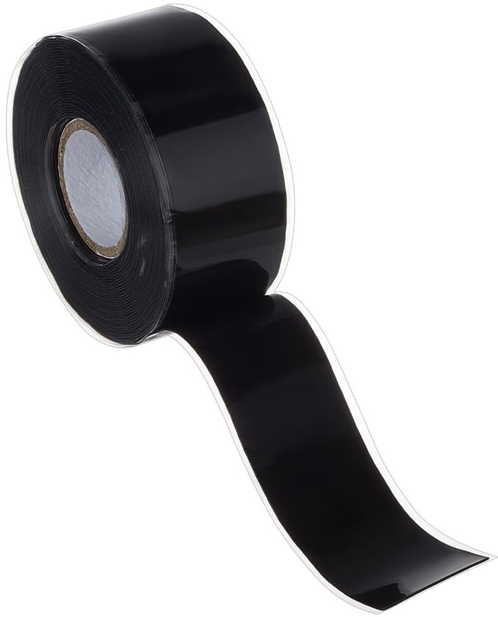 Zelfklevende Siliconen Sealing Tape, 27mm Breed, Zwart, Warmtebestendig voor Noodreparaties van Pijpen en Kabels, 5 Meters Lang, Ideaal voor Klussen en Herstellingen