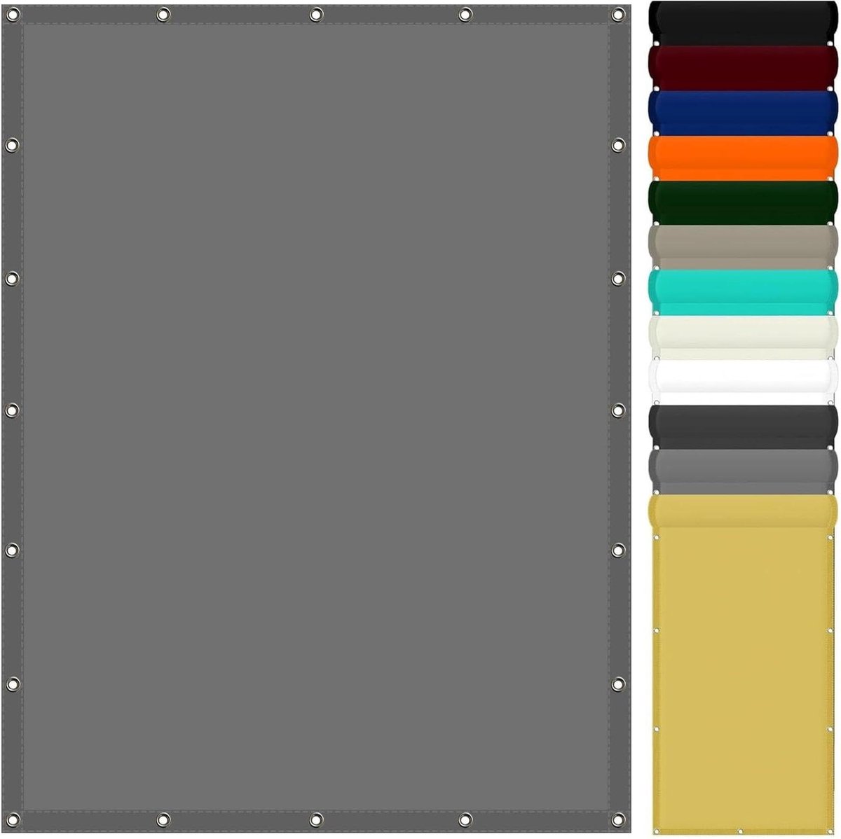Camping Tarp - Terraszeil Zeil - Buiten Beschermen - Waterafstotend - 1.3x7m - Lichtgrijs