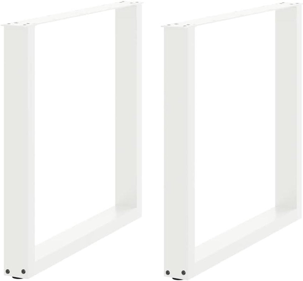 Eettafelpoten U-vorm - Tafelonderstel Set - Meubels Personaliseren - Verstelbare Voetnivelleerders - 90x72 cm - Wit