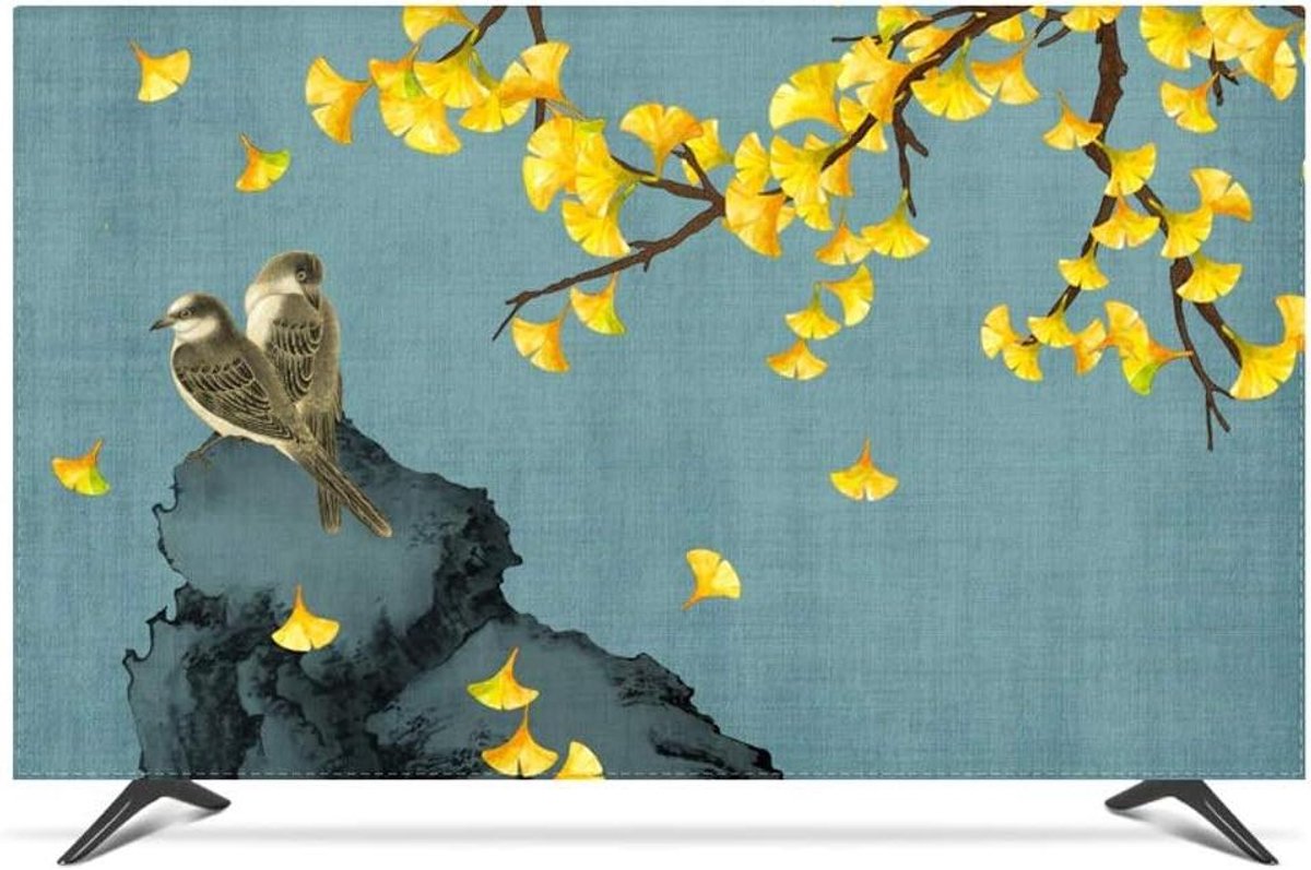 TV Scherm Beschermhoes - Televisiehoes Stofhoes - Scherm Beschermen - Universele Compatibiliteit - 55 inch - Vogels