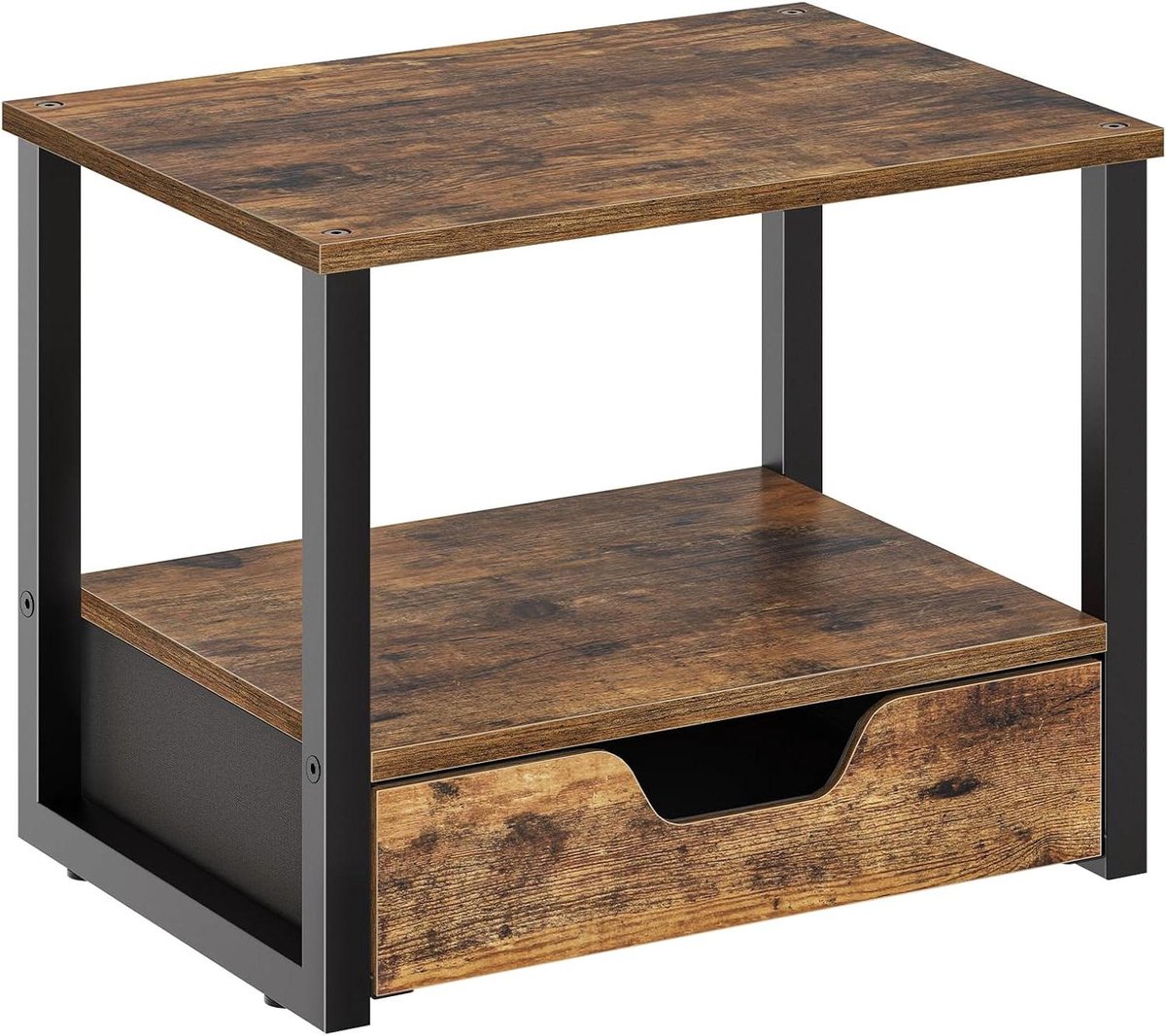 Printer Stand - Print Bureau - Bureau Organisatie - Industriële Stijl - Niet Instelbaar - Rustiek Bruin Zwart