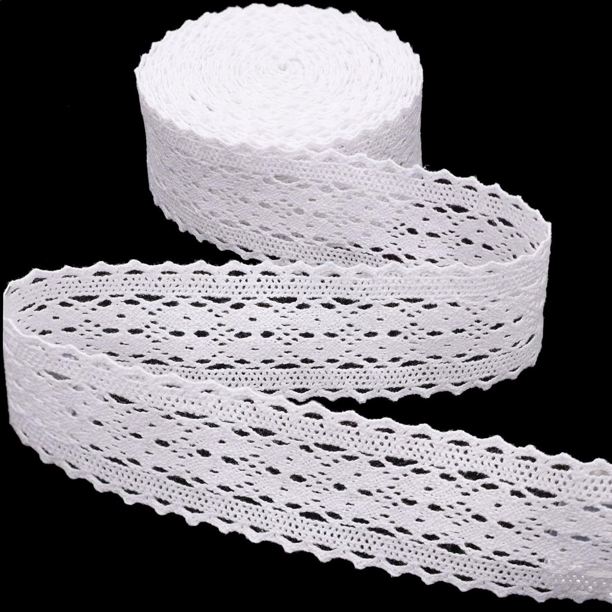 Wit Kant Lint - Kanten Band - Bruiloft Decoratie - Gehaakt Katoen - 10 Meter - Wit