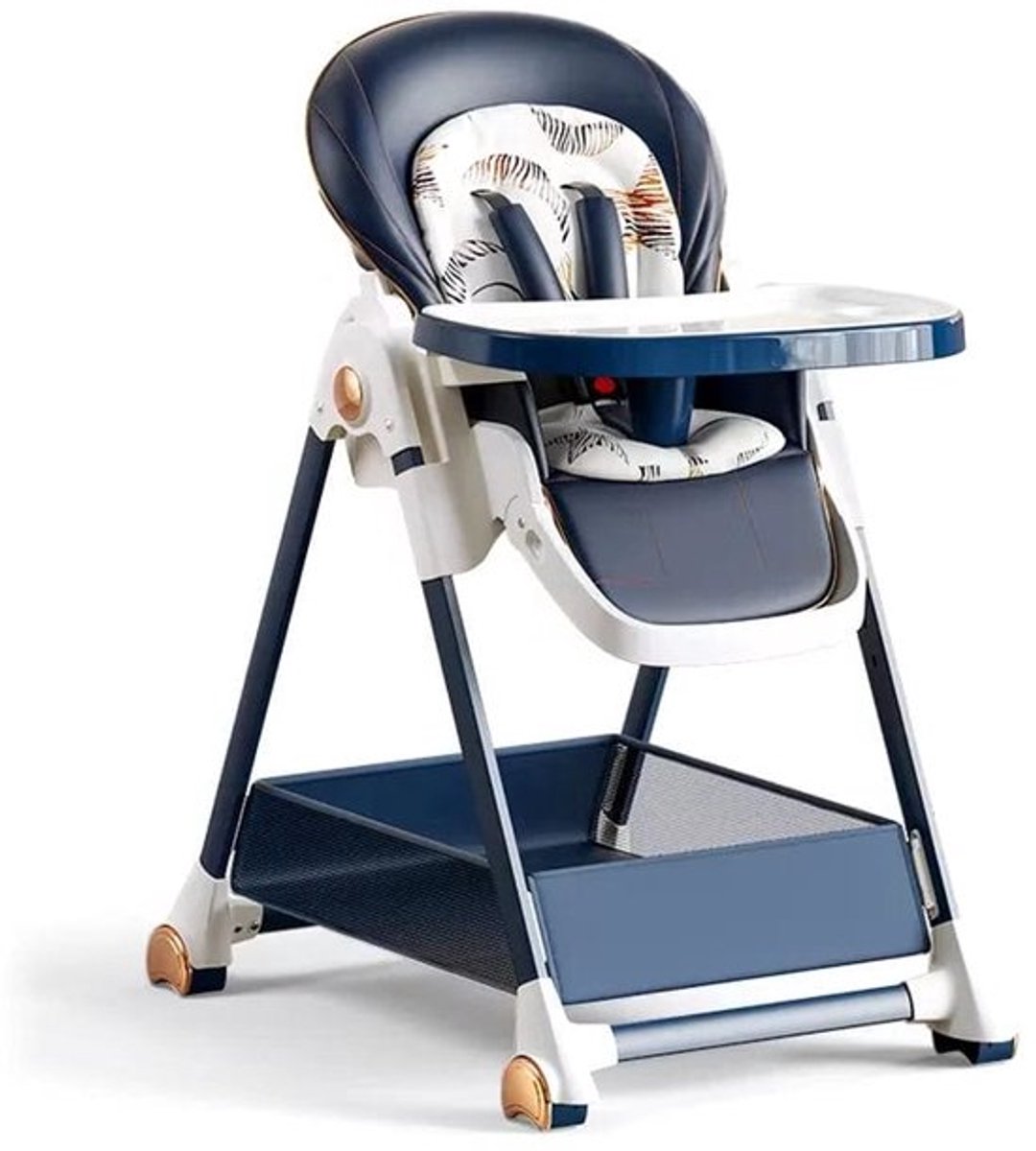 Kinderstoel - Baby Eetstoel - Babystoel - Verstelbare Voedingstoel - Multifunctionele - Geschikt voor Pasgeborenen - Peuters - en Kinderen - Makkelijk Schoon te Maken - Blauw